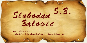 Slobodan Balović vizit kartica